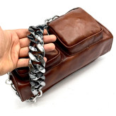 کیف دوشی زنانه چرم طبیعی مدل دو جیب – کد 3077